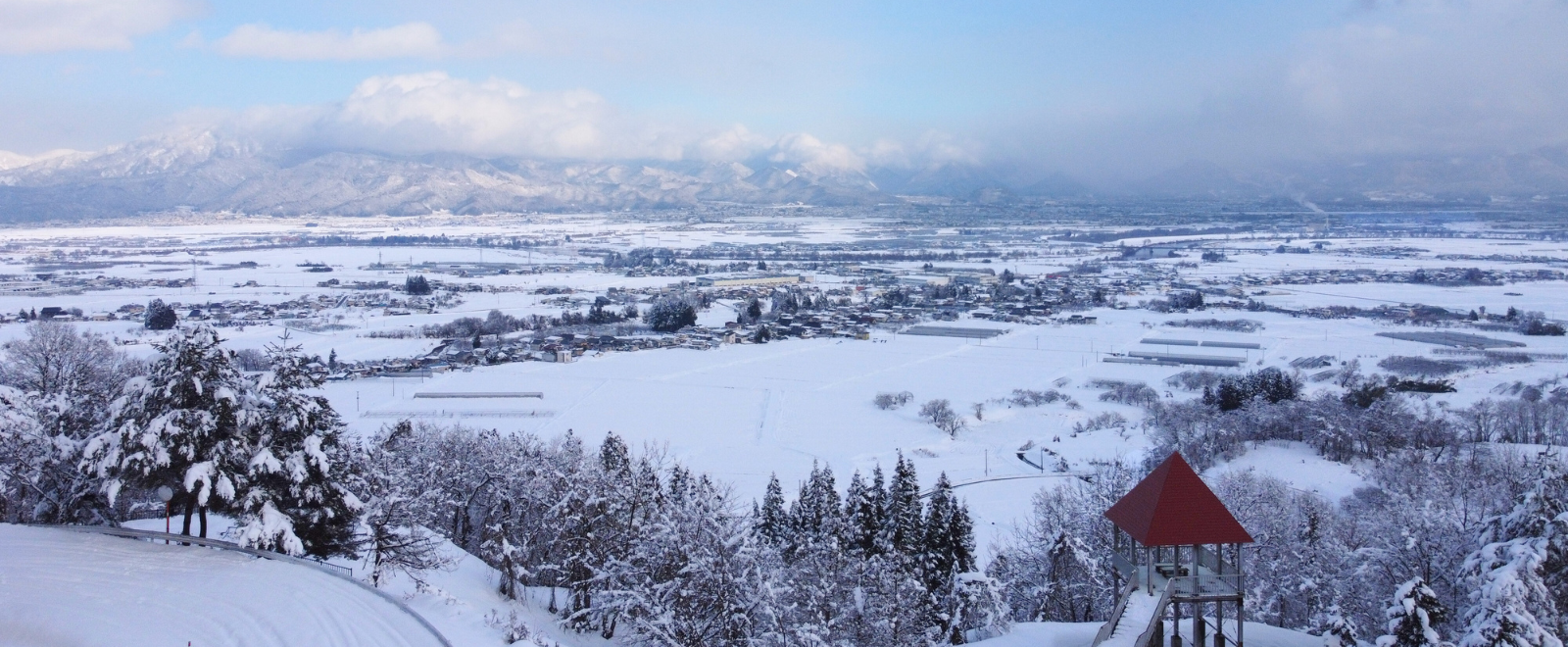 眺望の丘からの雪景色