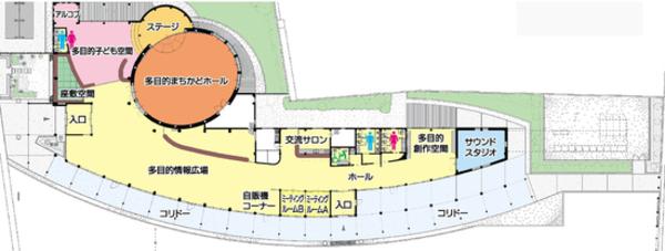 どんがホールの施設案内図