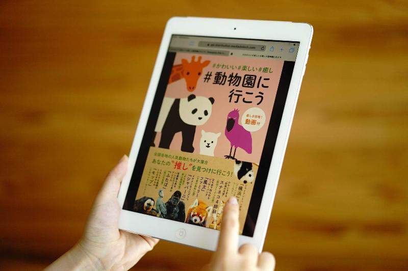 タブレットで電子書籍を閲覧する写真