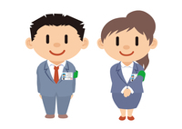 制服を着た男女のイラスト