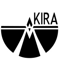 円の下半分の右上にKIRAと書いてあるイラスト
